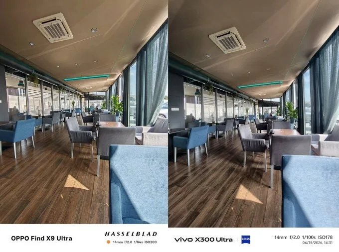 So sánh ảnh chụp ban ngày của camera góc rộng OPPO Find X9 Ultra và Vivo X300 Ultra