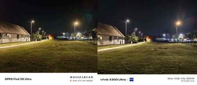 So sánh ảnh chụp thiếu sáng của camera chính OPPO Find X9 Ultra và Vivo X300 Ultra