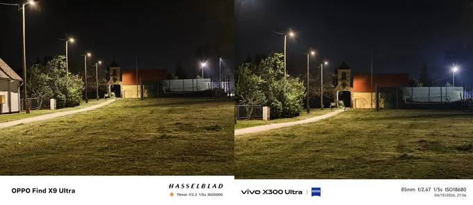 So sánh ảnh chụp thiếu sáng của camera tele OPPO Find X9 Ultra và Vivo X300 Ultra