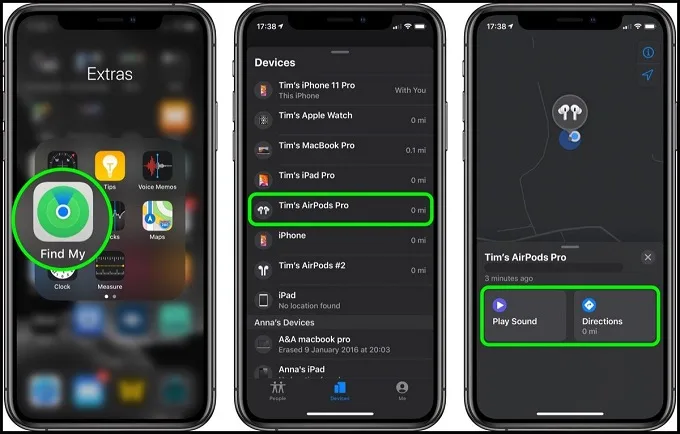 Tìm kiếm AirPods bị thất lạc thông qua ứng dụng Find My