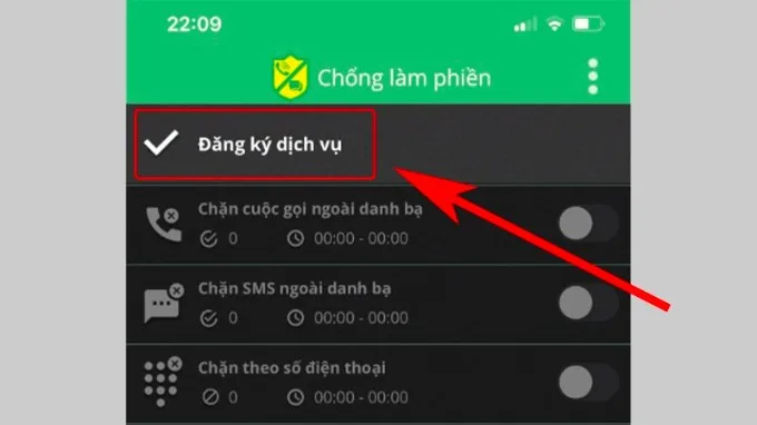 Bước 3 chặn số lạ trên iPhone qua ứng dụng của Viettel