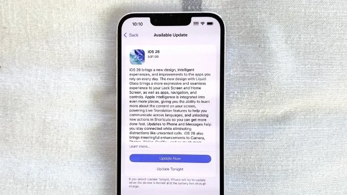 Cập nhật iOS để đảm bảo kết nối ổn định