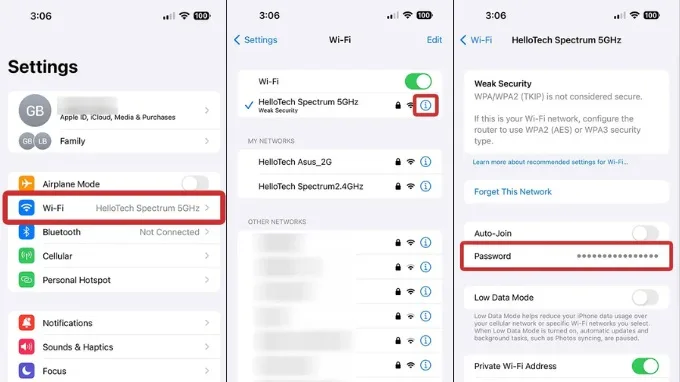 Xem mật khẩu mạng Wi-Fi đang dùng