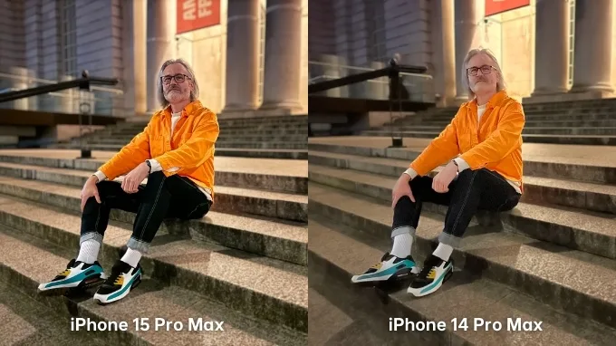 Ảnh chụp chân dung khi thiếu sáng của iPhone 15 Pro Max và iPhone 14 Pro Max