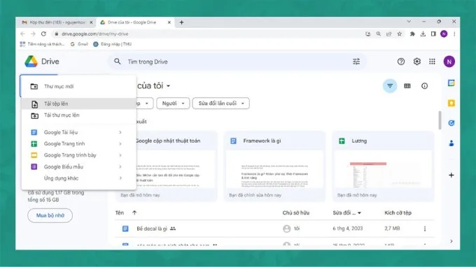 Bước 1 chuyển file PDF sang Word bằng Google Docs