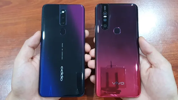 Camera Oppo F11 Pro và Vivo V15 đều được thiết kế theo cơ chế pop -up