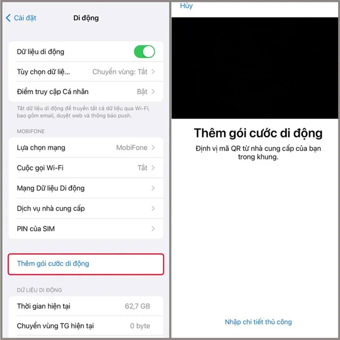 Chuyển SIM vật lý thành eSIM trên điện thoại iPhone 15 Pro Max