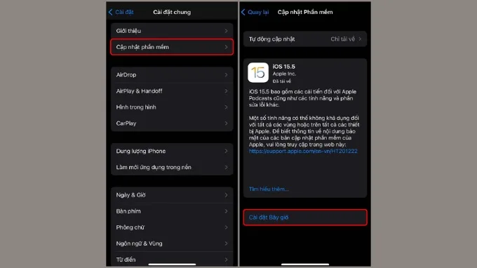 Cập nhật hệ điều hành iOS mới nhất