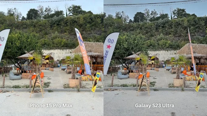Ảnh chụp 1X trên iPhone 15 Pro Max và Galaxy S23 Ultra