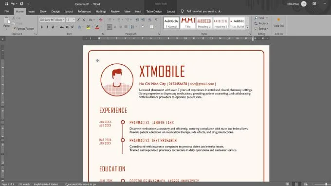 Chỉnh sửa thông tin CV