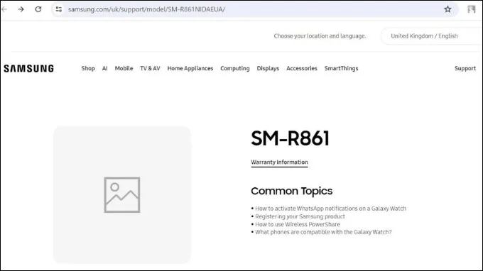 Galaxy Watch FE xuất hiện trên trang web chính thức