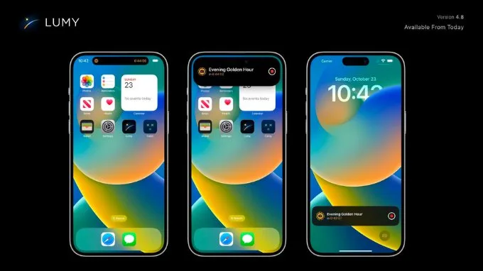 Ứng dụng Lumy giúp theo dõi mặt trời trên Dynamic Island của iPhone 14 Pro