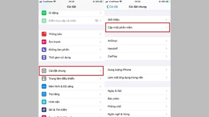 Cập nhật iOS trên iPhone 14 khi bị lỗi tự chuyển qua chế độ im lặng