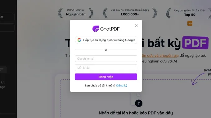 Hướng dẫn tạo tài khoản ChatPDF chi tiết