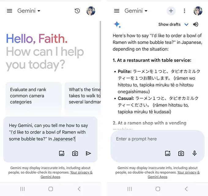 Hãy nhờ Gemini giúp đỡ về dịch thuật