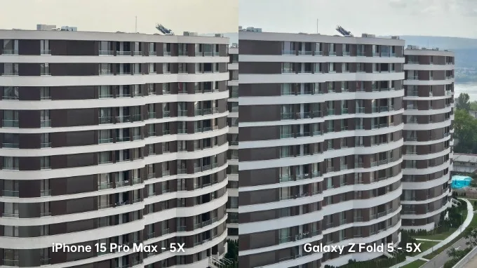 Ảnh chụp zoom 5X trên iPhone 15 Pro Max và Galaxy Z Fold 5