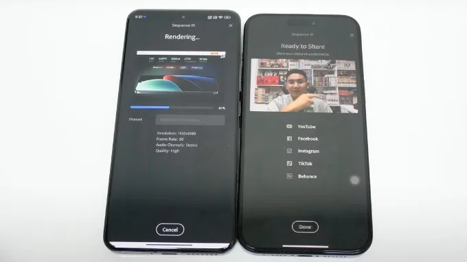 Tuy nhiên iPhone 15 Pro Max vẫn render video nhanh hơn Xiaomi 14 Pro