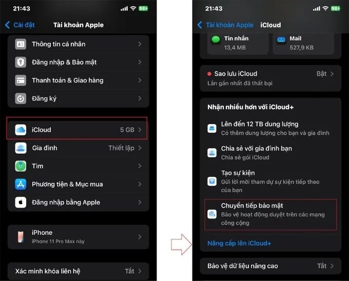 iCloud Private Relay (Chuyển tiếp bảo mật)