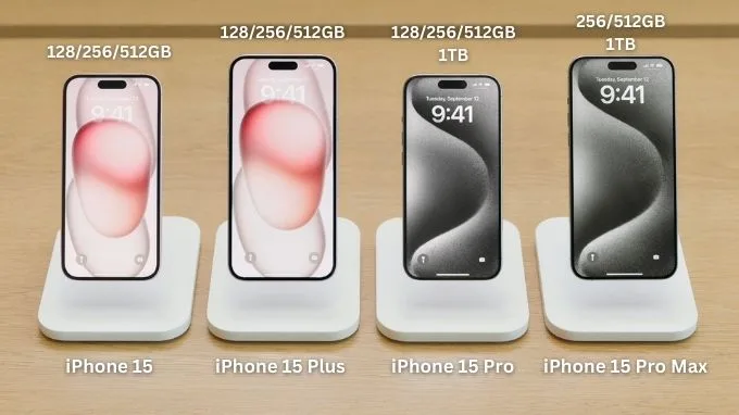 Dung lượng RAM và ROM iPhone 15 series bao nhiêu GB