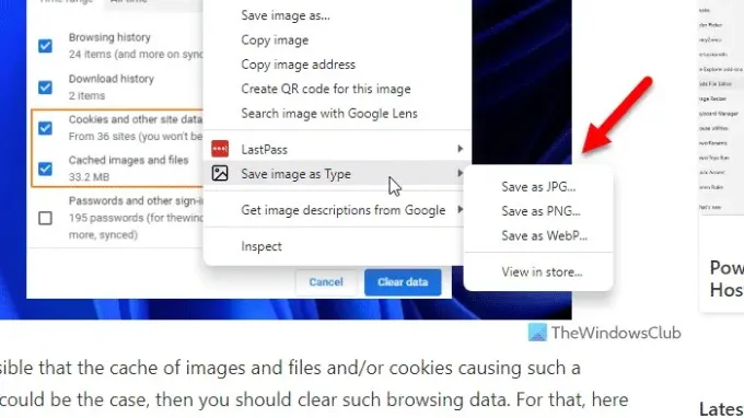 Chuyển WEBP sang JPG bằng tiện ích Save image as Type