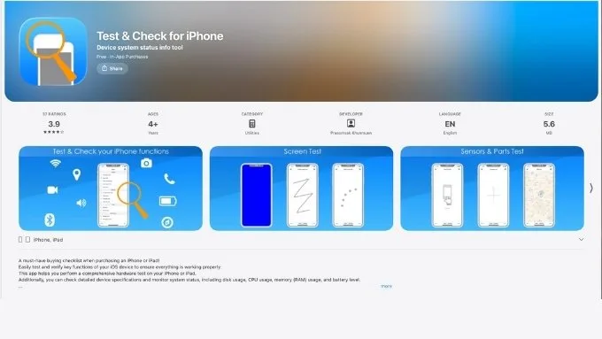 Test & Check for iPhone