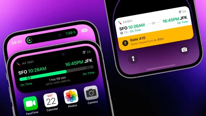 Ứng dụng theo dõi chuyến bay Flighty trên iPhone 14 Pro