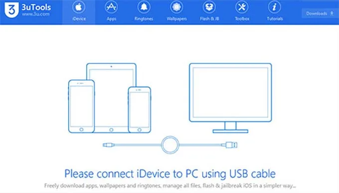 Kết nối iPhone với máy tính sau đó khởi chạy 3utools