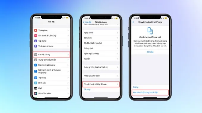 Cài đặt lại iPhone để khắc phục lỗi không thể cài iOS 18.4 RC