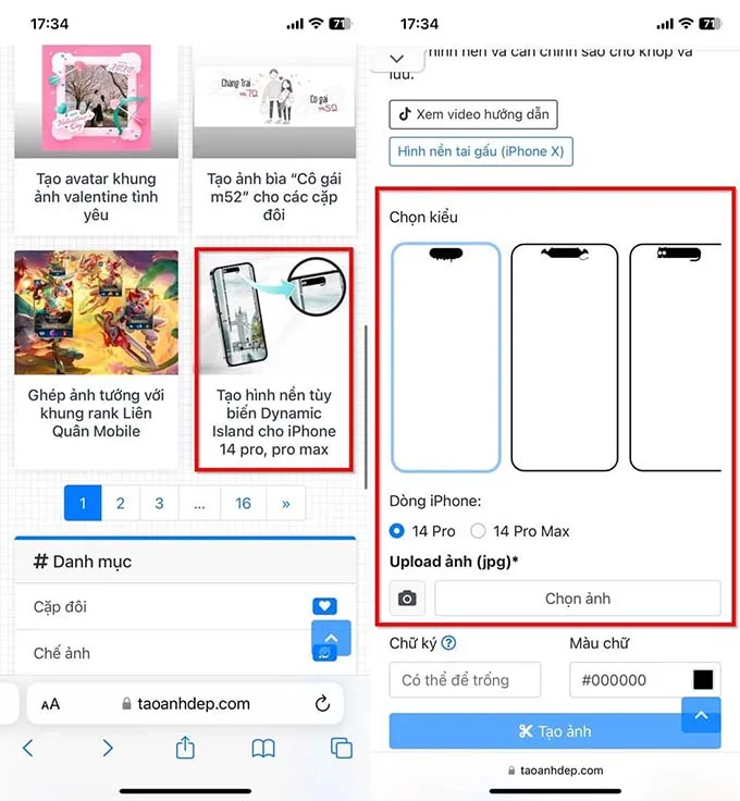 Cách tạo hình nền trang trí Dynamic Island trên iPhone 14 Pro