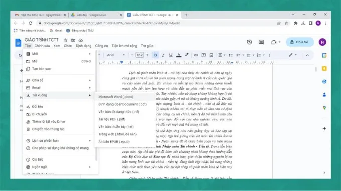 Bước 4 chuyển file PDF sang Word bằng Google Docs