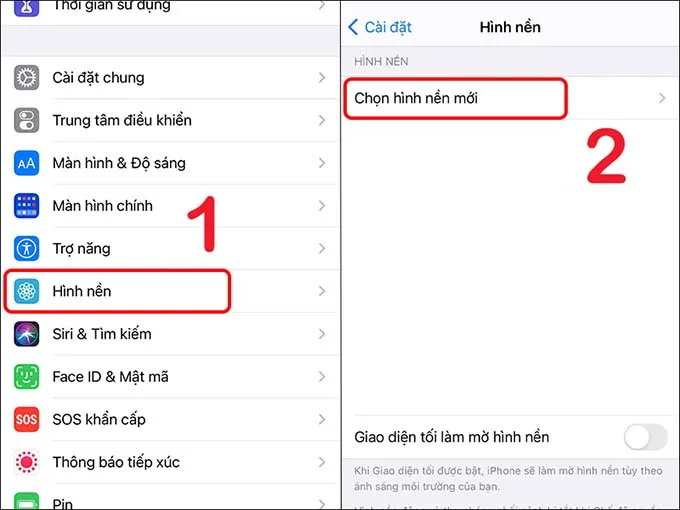 Cách cài hình nền iPhone 14 Pro Max từ ứng dụng Cài đặt