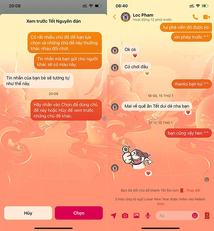 Bạn đã biết cách mang Tết vào các cuộc hội thoại trong Messenger hay chưa?