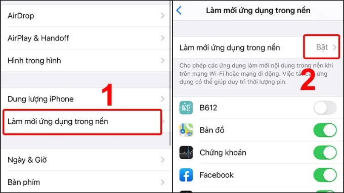 Kiểm soát ứng dụng chạy nền để tiết kiệm RAM