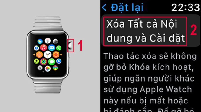 Reset Apple Watch khi quên mật khẩu