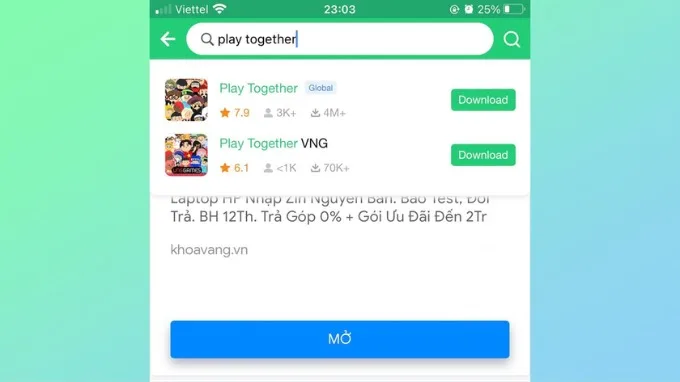 Bước 2 tải Play Together APK trên Android 