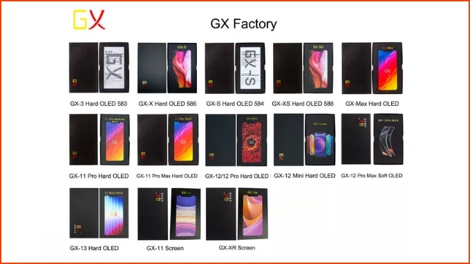 Các dòng iPhone tương thích với màn hình GX