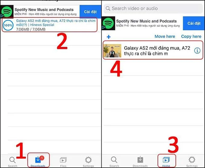 Tải video Youtube về iPhone bằng yt1s.com
