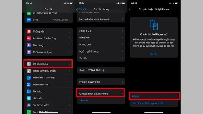 Reset lại điện thoại iPhone 14 khi bị lỗi tự chuyển qua chế độ im lặng