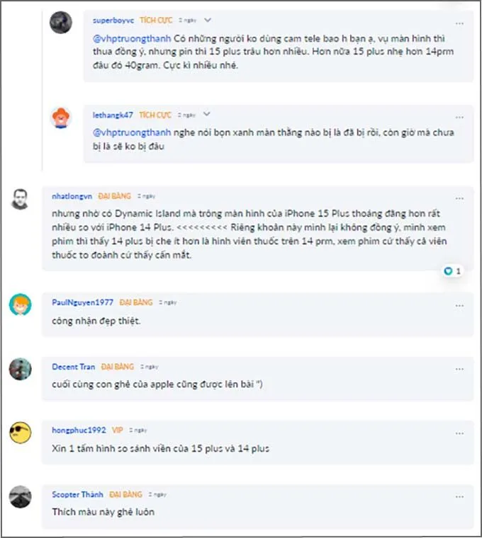 Đánh giá của khách hàng về iPhone 15 Plus