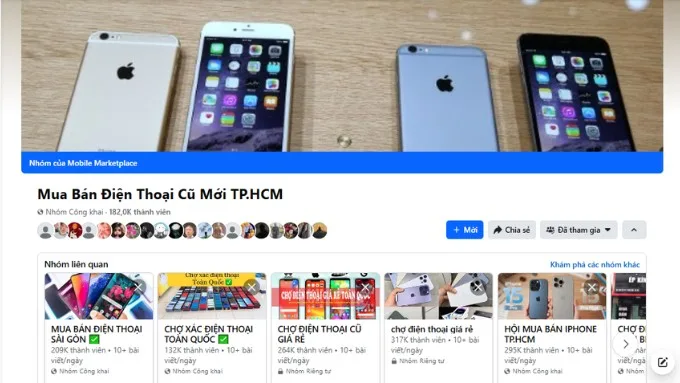 Bán điện thoại cũ trên hội nhóm Facebook, Zalo