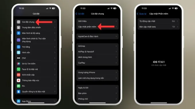 Cập nhật phiên bản iOS mới hơn