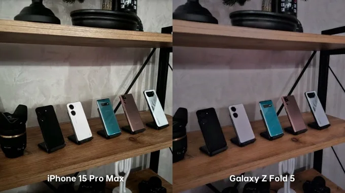 Ảnh chụp thiếu sáng trên iPhone 15 Pro Max và Galaxy Z Fold 5
