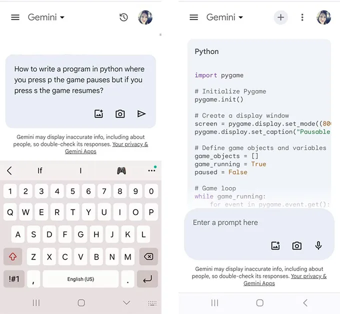 Thực hành lập trình bằng Google Gemini