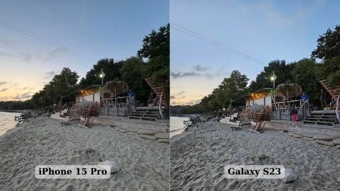 So sánh camera góc siêu rộng Samsung S23 và iPhone 15 Pro