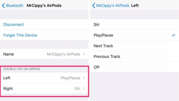 Thay đổi tên AirPods