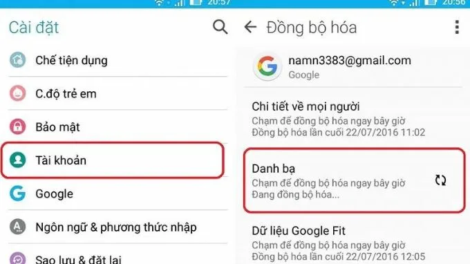 Sử dụng Google Contacts