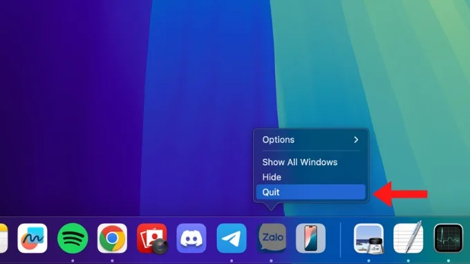 Đóng các ứng dụng không sử dụng trên Dock