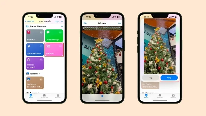 Tìm chọn phím Make GIF, chọn video cần chuyển sang dạng GIF, sau đó nhấn Lưu