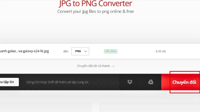 Cách chuyển JFIF thành PNG chuyển đổi