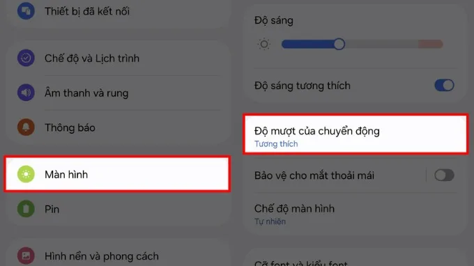 Bật màn hình 120Hz trên Galaxy A57